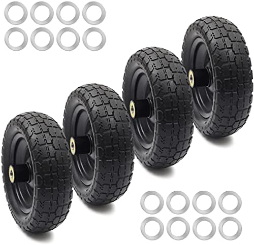 (4-Pack) 10‘’ Replacement Tire for Gorilla Cart – Solid Polyurethane ...