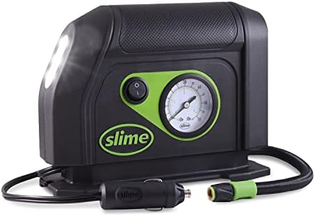 Slime 40050 Tire Inflator, Portable Car Air Compressor, with Analog